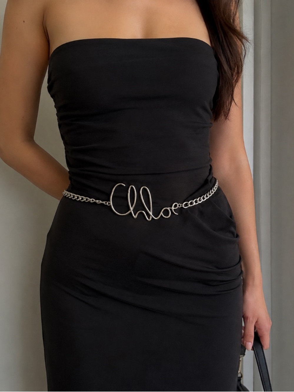 NEW! Silver Script Chain Belt - Chic Statement Accessory